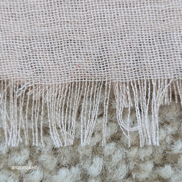 Vintage Echo Oblong Scarf Floral Outline 70's Vibes - Picture 8 of 10